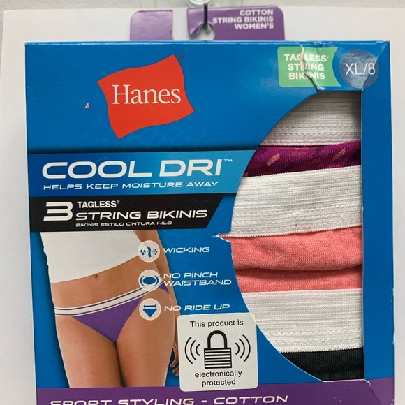 Hanes Accessories Hanes Womens Cool Dri String Bikini Underwear 2